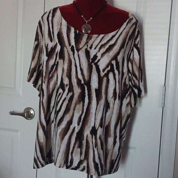 JM Collection Women's  Animal Print  Top, Sz. 3X, 5 For $30 - Picture 1 of 3